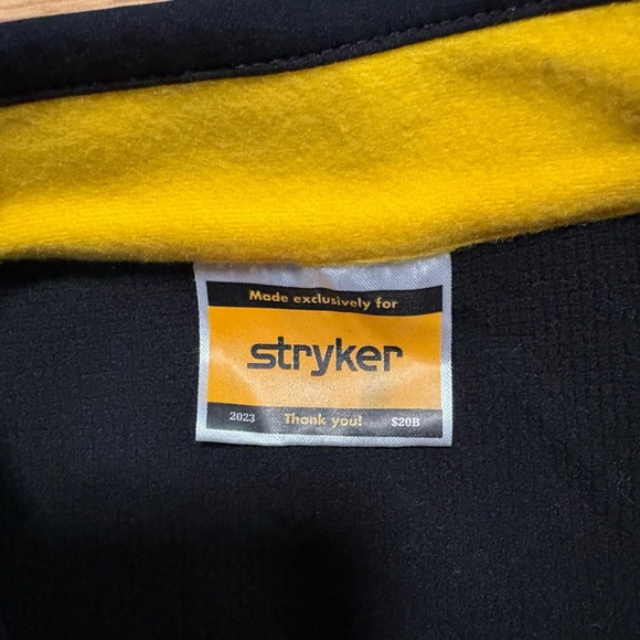 Stryker Men's Vest Full Zip Pockets Polyester Soft Shell Black Yellow XL - Picture 3 of 6